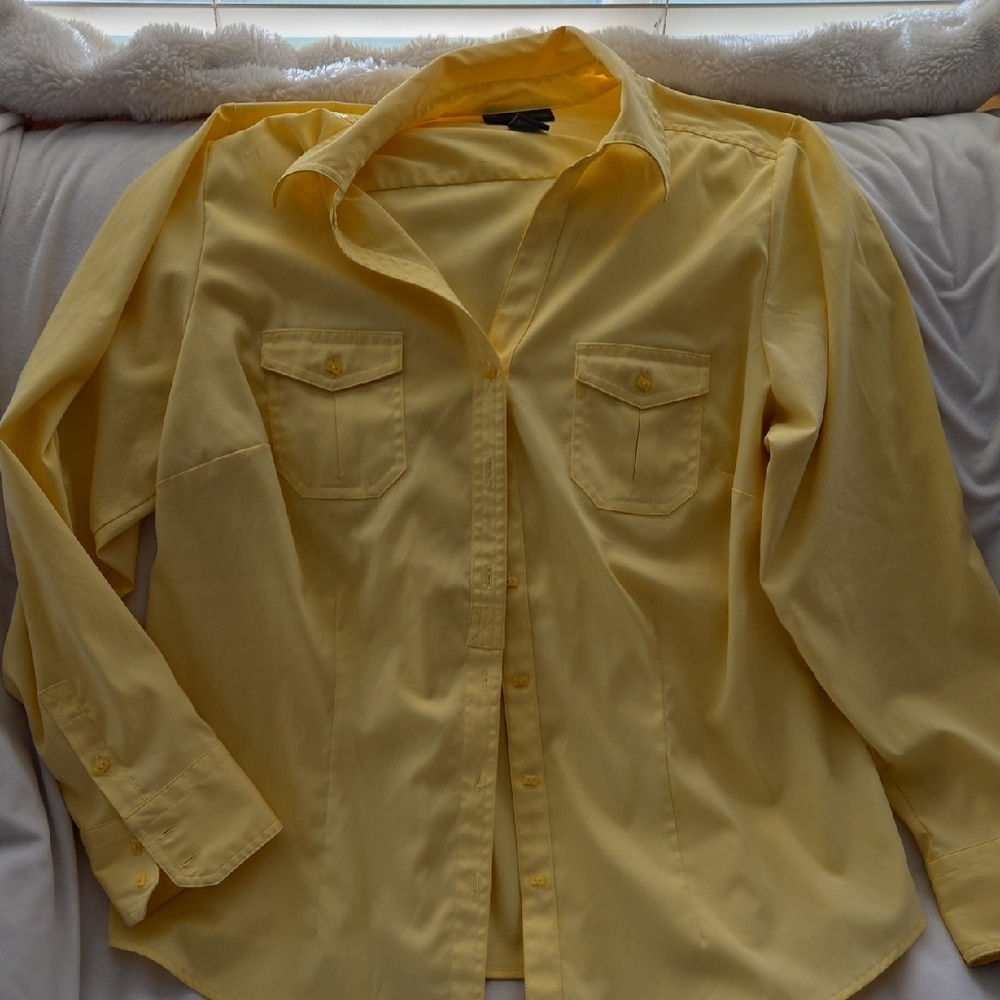 Lane Bryant Yellow Button-Up Shirt